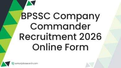 BPSSC Company Commander Recruitment 2026 Online Form