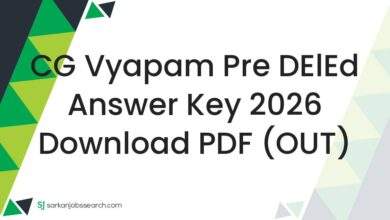 CG Vyapam Pre DElEd Answer Key 2026 Download PDF (OUT)