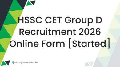 HSSC CET Group D Recruitment 2026 Online Form [Started]