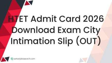 HTET Admit Card 2026 Download Exam City Intimation Slip (OUT)