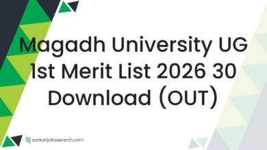 Magadh University UG 1st Merit List 2026 30 Download (OUT)