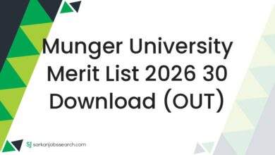 Munger University Merit List 2026 30 Download (OUT)
