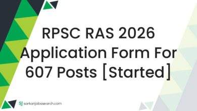 RPSC RAS 2026 Application Form For 607 Posts [Started]
