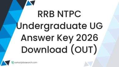 RRB NTPC Undergraduate UG Answer Key 2026 Download (OUT)