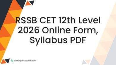 RSSB CET 12th Level 2026 Online Form, Syllabus PDF