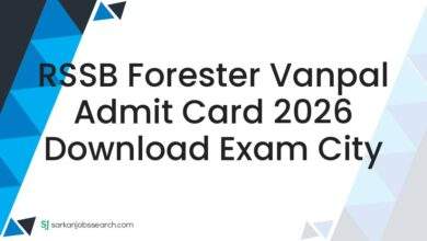 RSSB Forester Vanpal Admit Card 2026 Download Exam City 7 RSSB Forester Vanpal Admit Card 2026 Download Exam City