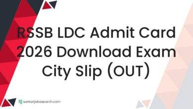 RSSB LDC Admit Card 2026 Download Exam City Slip (OUT)