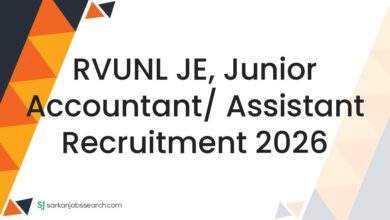 RVUNL JE, Junior Accountant/ Assistant Recruitment 2026