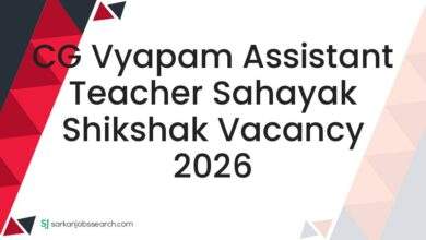 CG Vyapam Assistant Teacher Sahayak Shikshak Vacancy 2026