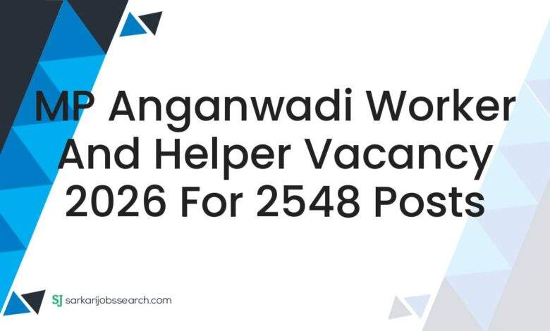 MP Anganwadi Worker and Helper Vacancy 2026 For 2548 Posts