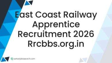 East Coast Railway Apprentice Recruitment 2026 rrcbbs.org.in