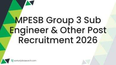 MPESB Group 3 Sub Engineer & Other Post Recruitment 2026