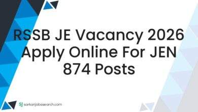 RSSB JE Vacancy 2026 Apply Online For JEN 874 Posts