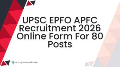 UPSC EPFO APFC Recruitment 2026 Online Form For 80 Posts