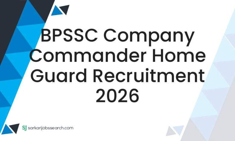 BPSSC Company Commander Home Guard Recruitment 2026