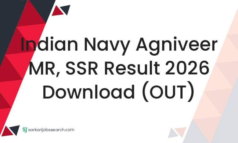 Indian Navy Agniveer MR, SSR Result 2026 Download (OUT)