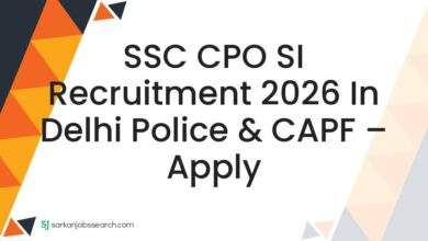 SSC CPO SI Recruitment 2026 in Delhi Police & CAPF – Apply