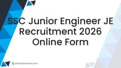 SSC Junior Engineer JE Recruitment 2026 Online Form