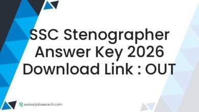 SSC Stenographer Answer Key 2026 Download Link : OUT