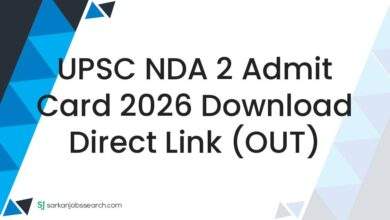UPSC NDA 2 Admit Card 2026 Download Direct Link (OUT)