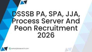 DSSSB PA, SPA, JJA, Process Server and Peon Recruitment 2026