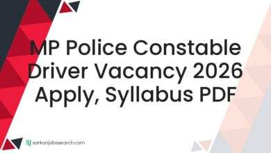 MP Police Constable Driver Vacancy 2026 Apply, Syllabus PDF