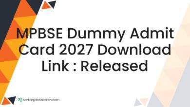 MPBSE Dummy Admit Card 2027 Download Link : Released