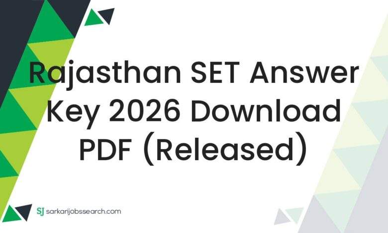 Rajasthan SET Answer Key 2026 Download PDF (Released)