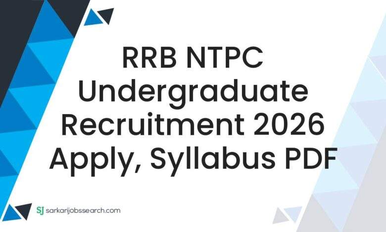 RRB NTPC Undergraduate Recruitment 2026 Apply, Syllabus PDF