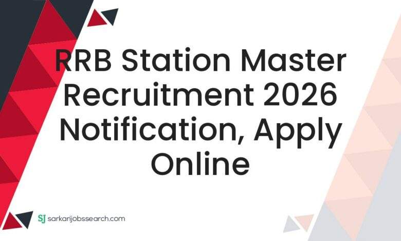 RRB Station Master Recruitment 2026 Notification, Apply Online